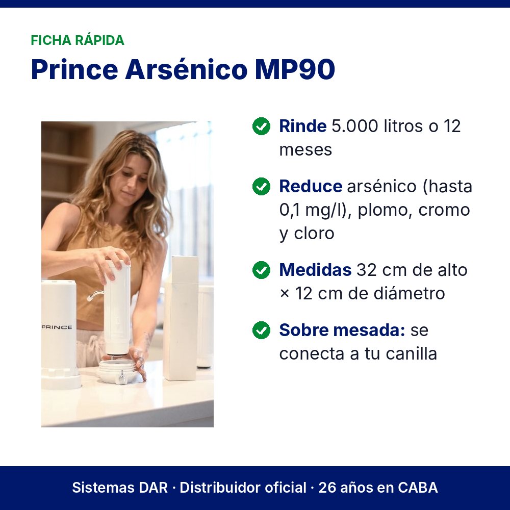 Ficha rápida: Purificador Prince Arsénico MP90
